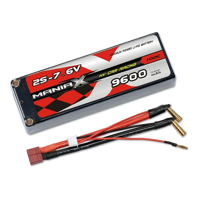 Baterie do závodního auta HV Lipo 2S-7,6V 9600mAh 100C s pevným pouzdrem