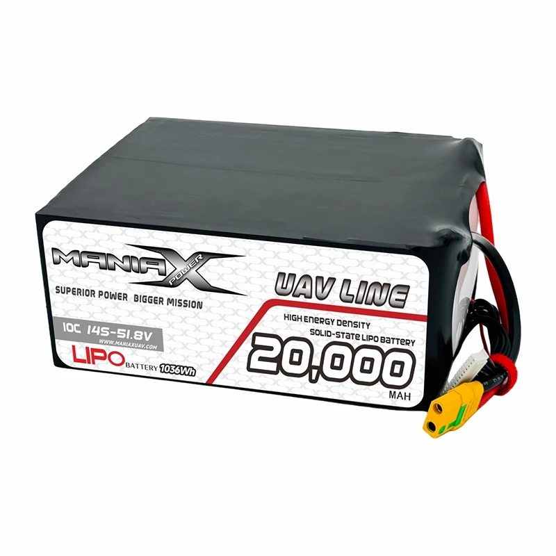 ManiaX Solid{0}}State Lipo 14S-51.8V 20 000 mAh 10C Drone & UAV baterie