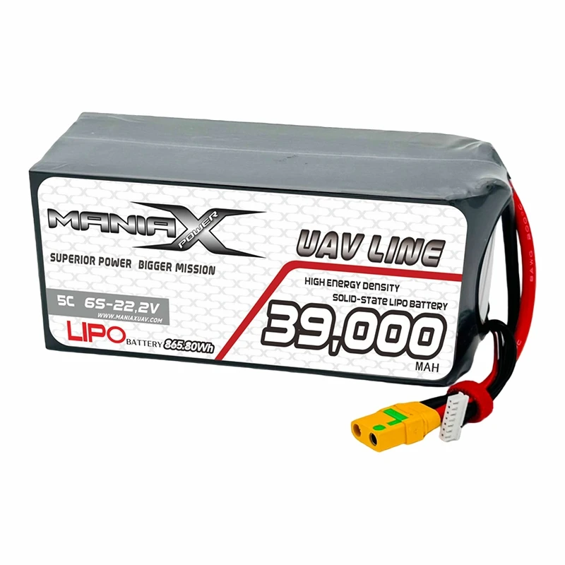400Wh/kg Solid-State Lipo 6S-22,2V 39,000mAh 5C Drone/UAV/eVTOL/Multi-Rotors Battery